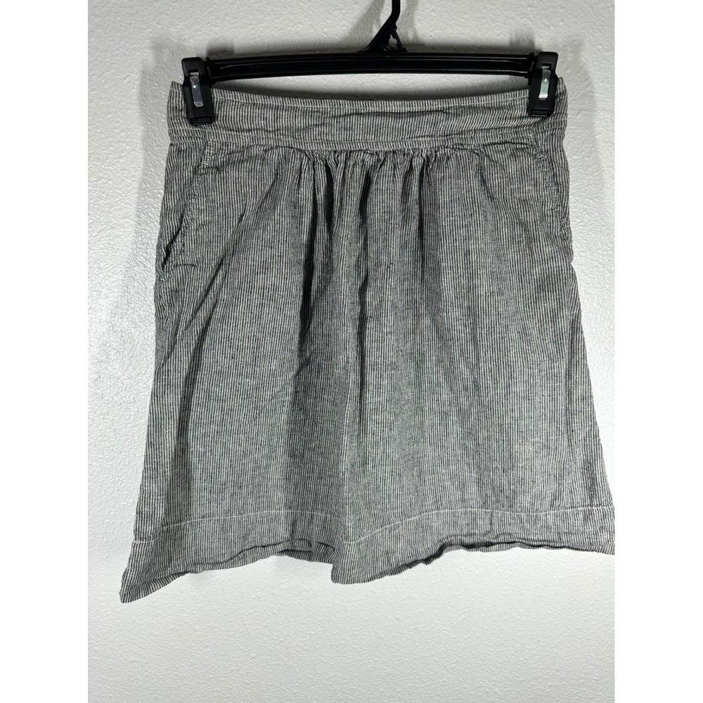 Eileen Fisher Skirt Womens XS Striped Pinstripe Linen Blend In Good Condition